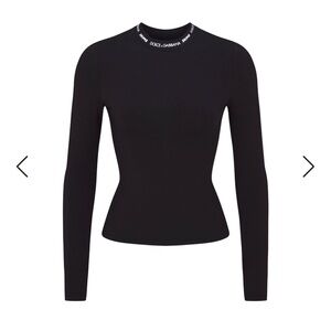 Dolce & Gabbana x Skims COTTON JERSEY LONG SLEEVE Tee Sz S onyx BNIB